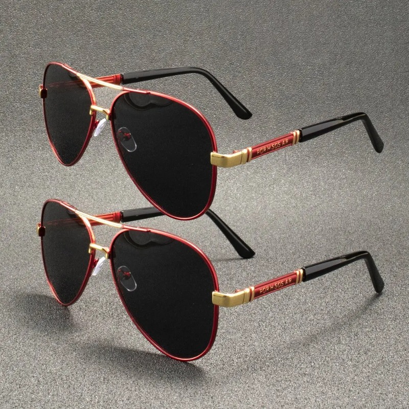 1/2PCS Retro Polarized Sunglas - Metal Photo Panel ulasan dan harga