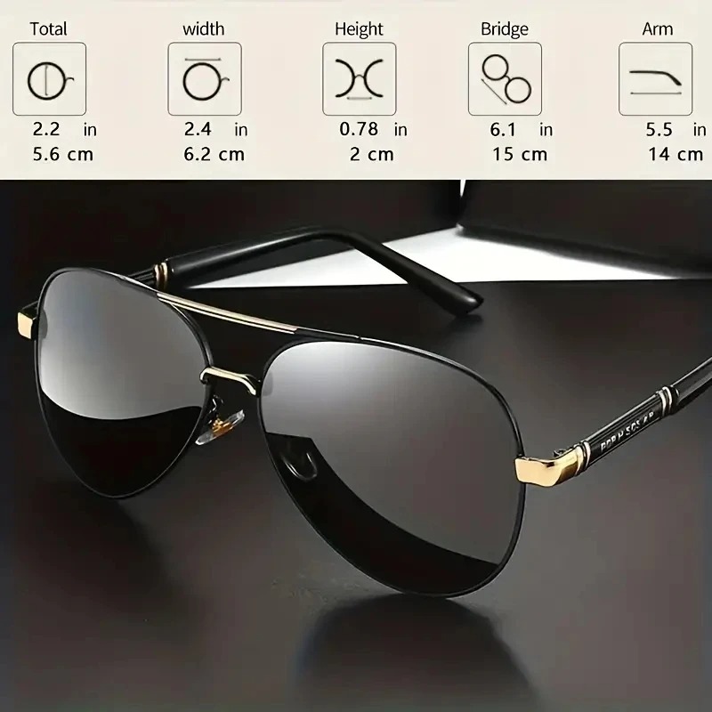 1/2PCS Retro Polarized Sunglas - Metal Photo Panel ulasan dan harga